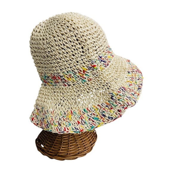 RAFFIA CARNIVAL SAND MULTI COLOR BUCKET HAT - Picture 7 of 10